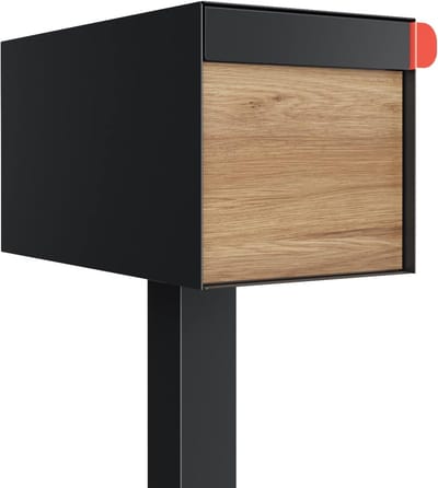 Staande brievenbus - Brievenbus met HPL - Post ontvangen - Modern design - 110 cm hoog - Zwart