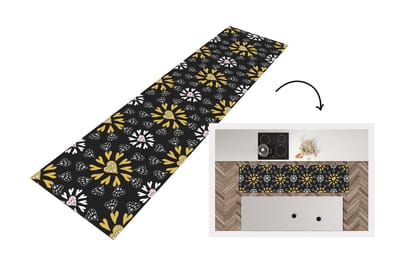 Keukenloper - Loper keuken - Meisje - Hart - Patronen - 200x50 cm - Keukenloper vinyl