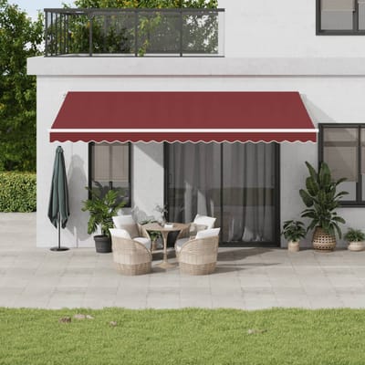 vidaXL - Luifel - automatisch - uittrekbaar - 500x350 - cm - bordeauxrood