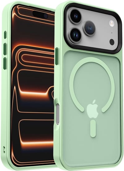 Hoesje Geschikt voor iPhone 17 Pro - Compatibel met MagSafe / Qi2 - Matte Beschermhoes - Back Cover met Magneet - Groen