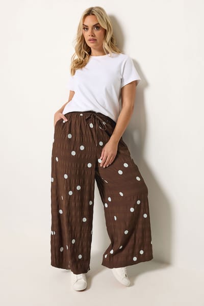 Yours Chocoladebruine Broek Met Stippen Size 42