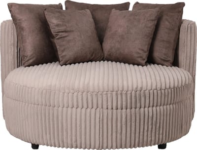 PTMD - Fauteuil Fayen - Taupe - 121x121x68cm