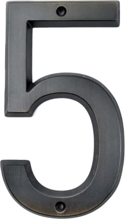 Huisnummer Brons nr. 5 - 15 cm hoog - Huisnummer van Zink - Mooie Brons-Look Huisnummers