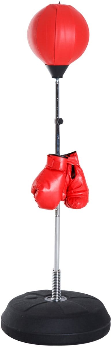 HOMCOM-Kunstleder, Kunststoff-Rot-43L x 43B x 144H cm-Boxsack