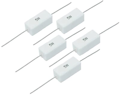 Keramische Weerstand - Component Weerstand - Elektronica Reparatie - Hoge Belastbaarheid - 5 Watt - Wit