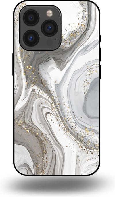 Smartphonica Telefoonhoesje geschikt voor iPhone 13 Pro met marmer opdruk - TPU backcover case marble design - Zilver geschikt voor iPhone 13 Pro