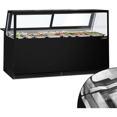 GGM Gastro Kühltheke KAISA - 2000mm - Doppelverglasung - Schwarz