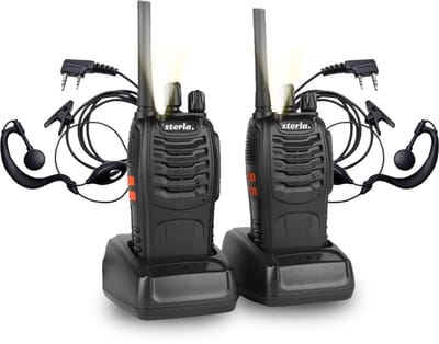 Professionele Portofoon Set – PMR446 Vergunningsvrij Walkie Talkie – 16 Kanalen – Lange Batterijduur – Zaklamp - Headset Oortje