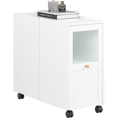 SoBuy FBT150-W Dossierkast Archiefwagen, Printerstandaard en Opbergrek voor Kantoor – Wit, 31 x 60 x 70 cm