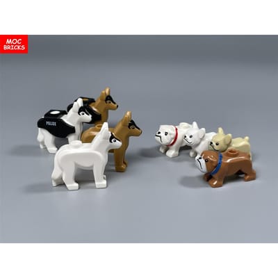 Briques MOC Série Petit Chien Chihuahua Bouledogue Français Caniche Blocs de Construction Assemblés Jouets pour Enfants Poupée