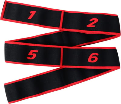 Thijox - Yoga-riem, yoga-stretchband met 8 lussen, 4 cm breed, roestvrij staal gesp, ideaal voor yoga, beentraining, pilates en fitness oefeningen