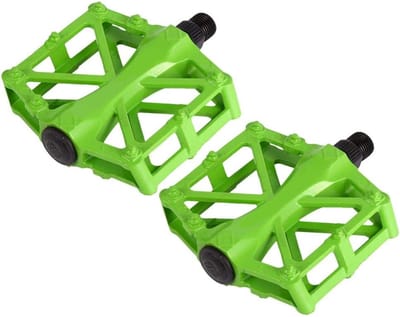 Fietspedalen Aluminium - Platte Platform Pedalen - Wegfietsen Mountainbiken - Antislip Kooi Ontwerp - 12x9.5cm - Groen