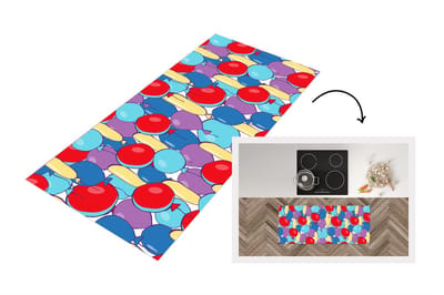 Keukenloper - Loper keuken - Ballonnen - Patronen - Feest - 120x50 cm - Keukenloper vinyl