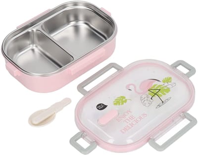 Dailygoody - Roestvrijstalen Broodtrommel - Geïsoleerde Lunchbox - Draagbare Container - 2 Compartimenten - School en Reizen - Thermische Bentobox
