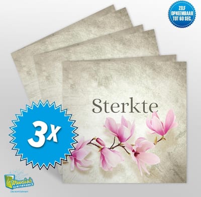 3x Muziekwenskaart - Sterkte – zelf opneembaar – 60 seconden – 21x21cm – hoge kwaliteit – inclusief envelop