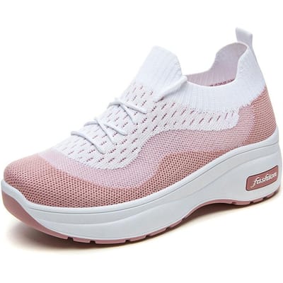 Damesschoenen Lente Schoenen Hoogteverhogende Binnenzool Casual Ademend One Pedal Mama Schoenen 41 white