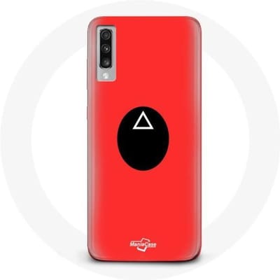 Coque - Squid Game - Samsung Galaxy A70 - Souple - Rouge - Masque triangle