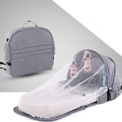 Baby-Reisbed - Multifunctioneel - Opvouwbaar - Inklapbaar - Met Muggennet - Lichtgewicht - Draagbaar - Reiswieg - Camping - Strand - Park - Babyuitrusting - Slaapplaats - Veilig - Compact - Rugzakdesign - Tub-In-Tub - Buitenshuis - Binnenhuis
