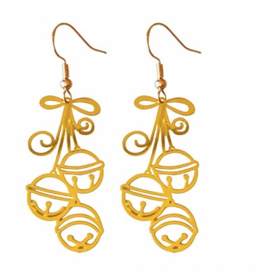 Zilveren oorbellen -jingle- goudkleur- kerst - Charme Bijoux
