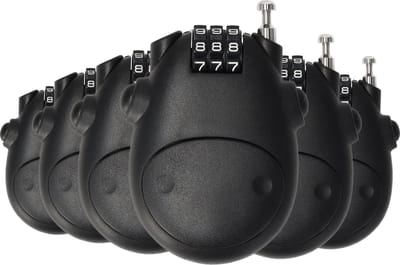 Cijferslot hangslot met code 6 stuks – Weerbestendig fietsslot voor binnen en buiten – Duurzaam staal en kunststof – 8x4.6x1.2 cm veiligheidsslot