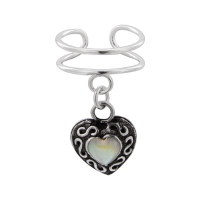 WeLoveSilver - ear cuffs - zilver - hart met maansteen - 925 sterling