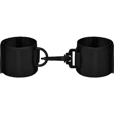 EIS, BDSM handboeien, nylon handboeien, met klittenbandsluiting, karabijnhaak, in maat verstelbaar
