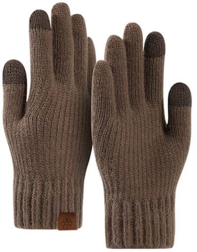 MoodLux Touchscreen Winter Handschoenen - 100% Zachte Acryl - Winddicht - Waterafstotend - Comfortabel One Size - Dames & Heren - Perfecte Pasvorm - Bruin