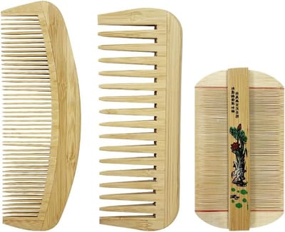 Set van 3 Handgemaakte Houten Haarcombs, Fijne Tanden Kam voor Hoofdmassage, Ideaal voor Vrouwen, Meisjes en Kinderen