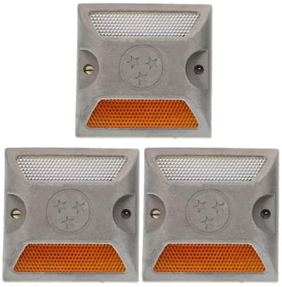 Dailygoods- Wegmarkering 3 Stuks - Reflectoren - Aluminium - Multi-reflecterend - Drukbestendig - 10x10x5,5 cm - Reflector