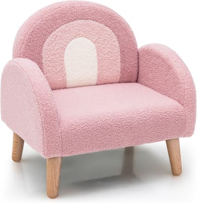Trendmix Kinderfauteuil Teddy – Fauteuil voor Kinderen – Kinderzetel met Armleuningen – 3-5 Jaar – Roze