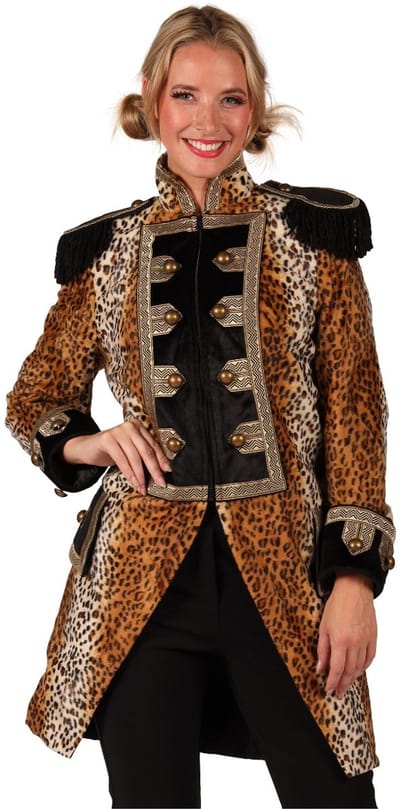Jas Dame Panther Queen Volwassenen Vrouwen Bruin Glitter and Glamour Maat XS
