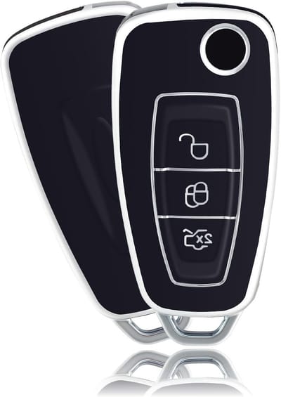 Elegante Sleutelhanger voor Autosleutels - Beschermhoes met 3 Knoppen Geschikt voor Ford Modellen zoals Mondeo, Fiesta, Kuga en Focus