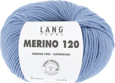 Lang Yarns Merino 120 - 21 jeansblauw - Merinowol Garen