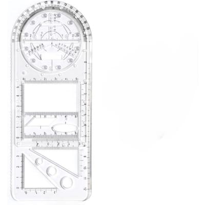 Pour Fournitures Scolaires de Bureau Architecture Règle Géométrique Multifonctionnelle Gabarit de Dessin Géométrique Outil de Mesure blanc