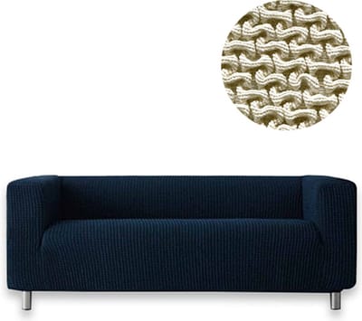 Belmarti® Bankhoes Milos hoge armleuning 190cm tot 230cm breed - Ivoor - Extreme Stretch stof - Anti-statische Bankhoezen - Premium kwaliteit