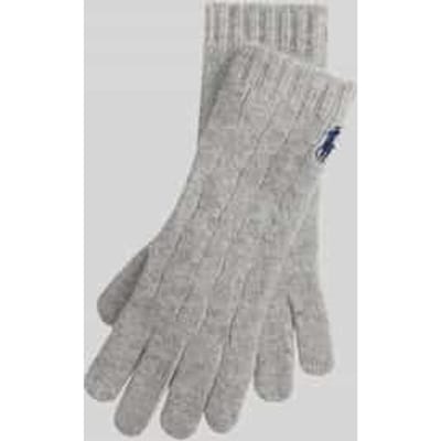 Handschoenen van wolmix met gestikt logo