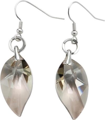 Behave - Oorhangers bladvorm met steen zilverkleur - Elegant avondstijl