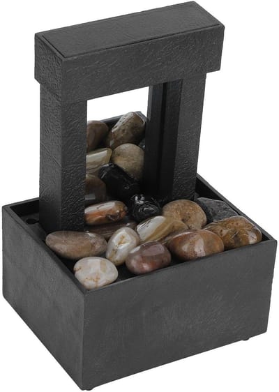 Dailygoods - Tafelfontein - Decoratieve kamerfontein - Verlicht - Zen stijl - Ledlicht - Ideaal voor thuis en kantoor - Kunststof