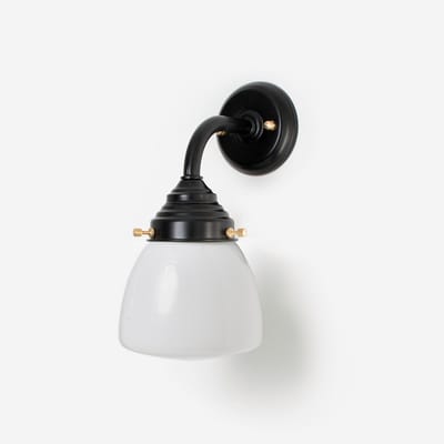 Buitenlamp - Wandlamp Schoolbol Small Curve Zwart - Art Deco Trade