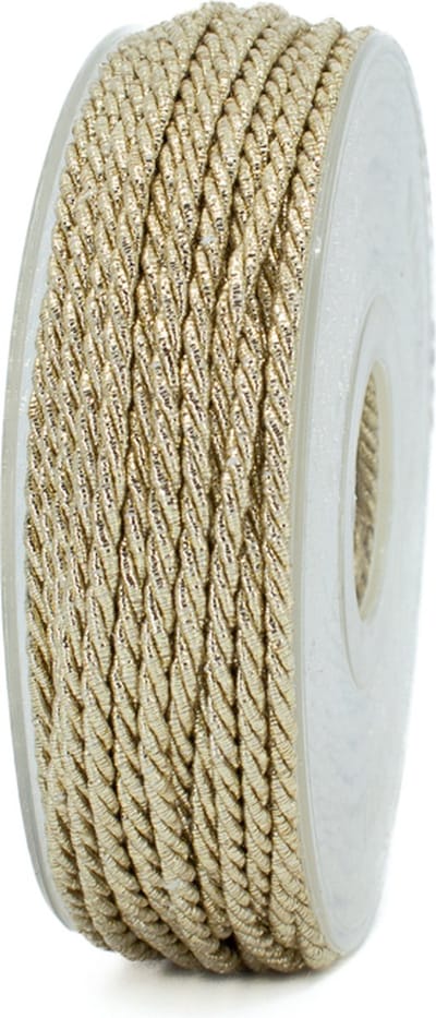 Touwlint Goud - 3 mm breed - 30 meter op rol - Decoratief koord voor cadeauverpakking, knutselen en feestdecoratie