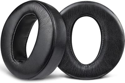 Vervangende Oorkussens voor Hi-Res Koptelefoons, Zacht Eiwitleer Earpads, Comfortabele Oorkussens voor Geluidskwaliteit en Demping - Zwart