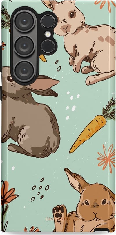 Casetastic Hoesje Geschikt voor Samsung S23 Ultra - Stijlvolle Beschermende Duo-layer Case - Hop hop knappel