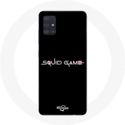 Samsung Galaxy A51 hoesje Inktvis Game Logo Zwarte achtergrond zwart