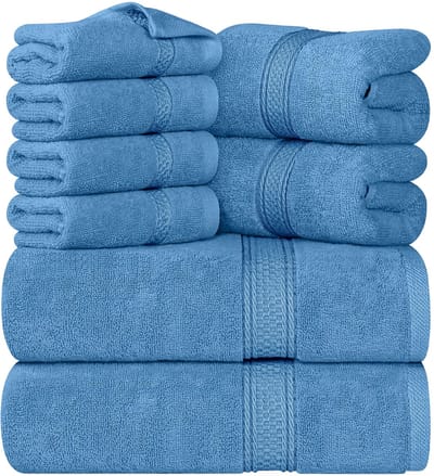 Unyqoos® Tijdloze Luxe 8-delige Set Badkamerhanddoeken van Hoogwaardige Kwaliteit