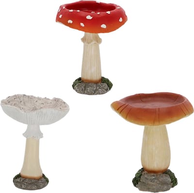 Tuinbeeld paddestoel vogelbad