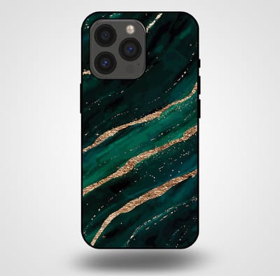 Smartphonica Telefoonhoesje voor iPhone 13 Pro met marmer opdruk - TPU backcover case marble design - Groen Goud geschikt voor iPhone 13 Pro