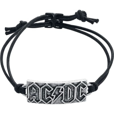 Alchemy AC/DC - Lightning Logo Polsband - Zilverkleurig/Zwart