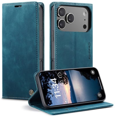 CaseMe Hoesje - Geschikt voor iPhone 17 Pro Hoesje - CaseMe 013 Book Case - Blauw