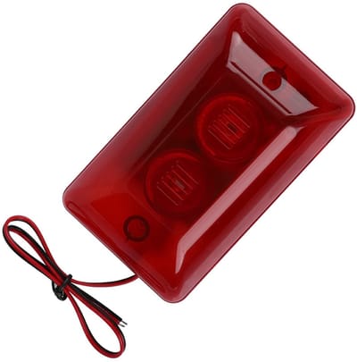 Allecto - Bedrade Strobe Sirene - Veiligheid Alarm - Rood Knipperend Licht - Waarschuwingslampje - Verkeerslicht - 12V 15W - Geschikt voor Outdoor