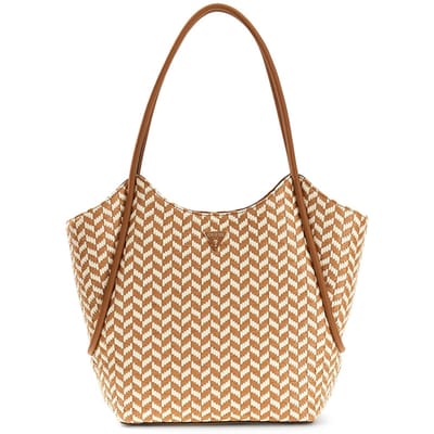 GUESS shopper schoudertas Tessi 2 in 1 Tote Cognac Multi Lichtbruin